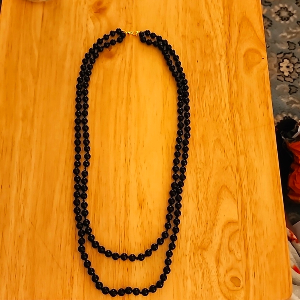 New Handmade Black Beaded Necklace!